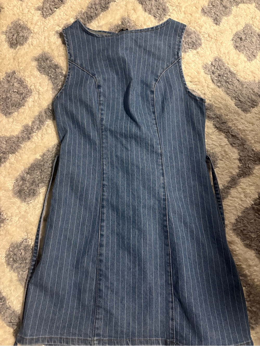 Blue Pinstripe Denim Dress